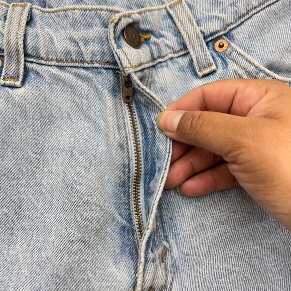 Vintage Levi's 950 Relaxed Fit Jean Shorts Women's Size 9 Light Blue Orange Tab - Picture 5 of 10